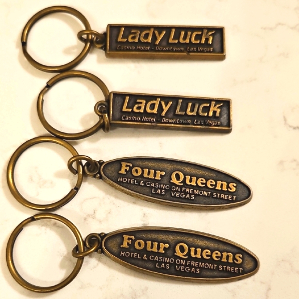 Vintage Casino Keychains - Lady Luck and Four Queens